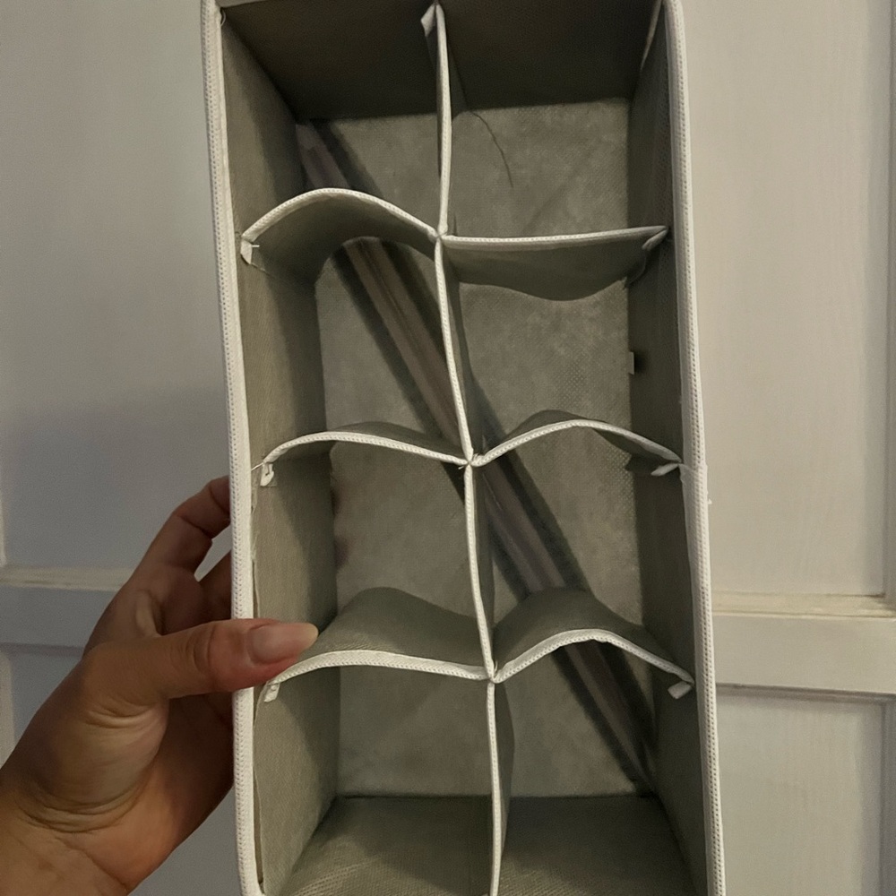 White Fabric Storage Organizer